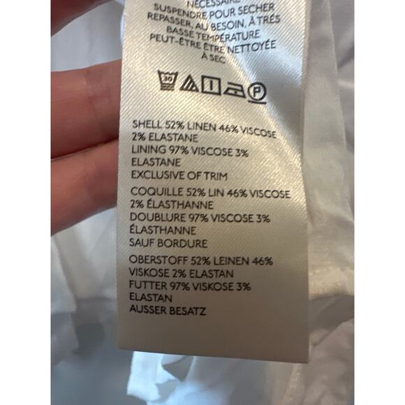 Anthropologie NWT Linen Square Neck Button Wrap Midi Dress Ivory XL - Picture 9 of 10